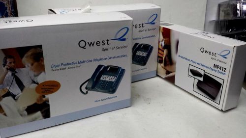 2x NEW Qwest NSQ412 PHONES &amp; MP412 On-hold music player &amp; paging system