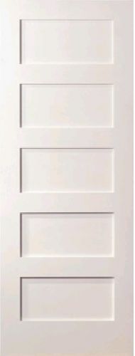 5 panel flat mission shaker primed stile &amp; rail solid core wood doors - prehung for sale
