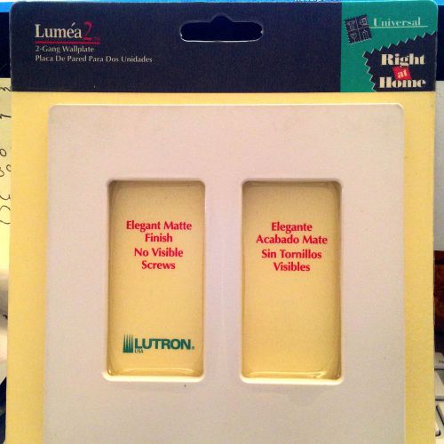 New lutron lumea2 2 gang wallplate with no visible screws true white/blanco for sale