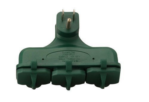 Yard Master 13270 3-Outlet Adapter, Indoor/Outdoor, Green New