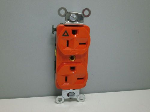 Hubbell IG-5392 Duplex Receptacle Isolated Ground 20A 2P 3W 125V 5-20R Orange