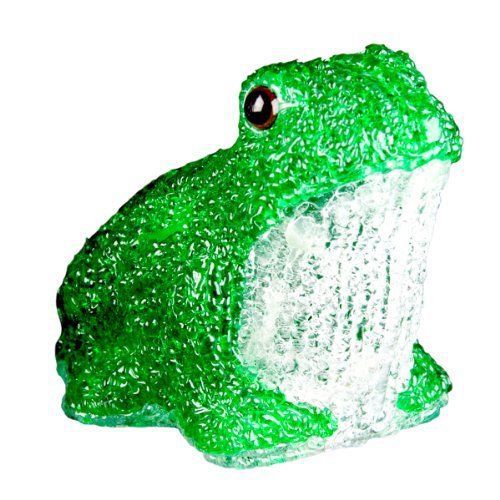 Xepa ehx-af001 xepa whimsical led illuminated acrylic frog sculpture  green for sale