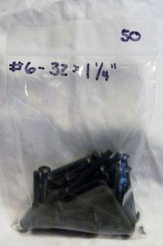 Button head socket cap screw / alloy steel / black oxide / #6-32 x 1 1/4&#034; /pkg50 for sale