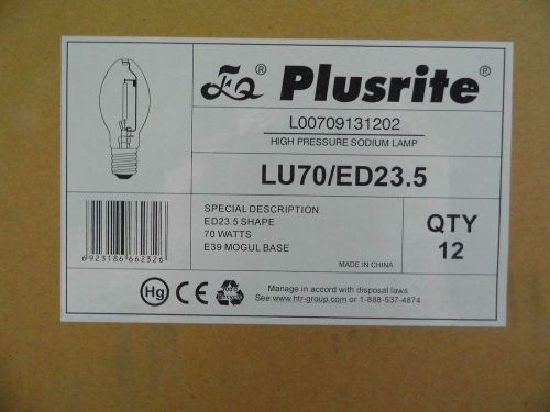 12 Plusrite 70 Watt High Pressure Sodium Light Bulb Lamps LU70/ED23.5
