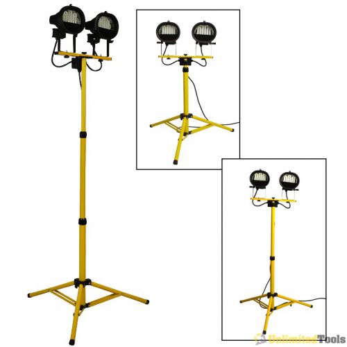 50w fluorescent work light with tripod weather resistant extendable twin head ul for sale
