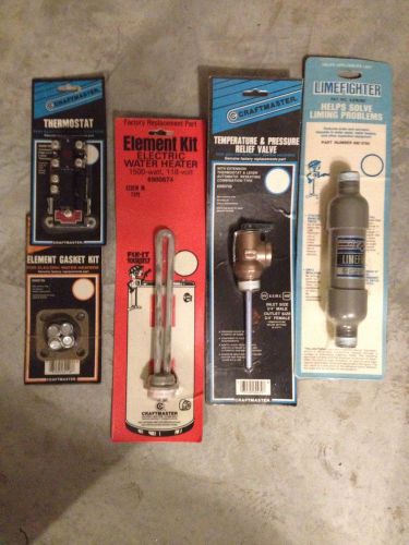 Lot of plumbing supplies electic and gas hot water heater assortment new for sale