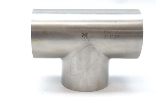 New waukesha 316lss tri-weld 4-1/8in 1-7/8in id sanitary tee fitting d410041 for sale