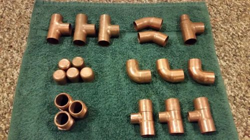 20 Lot of 3/4&#034;copper fittings. some reduce to 1/2&#034;