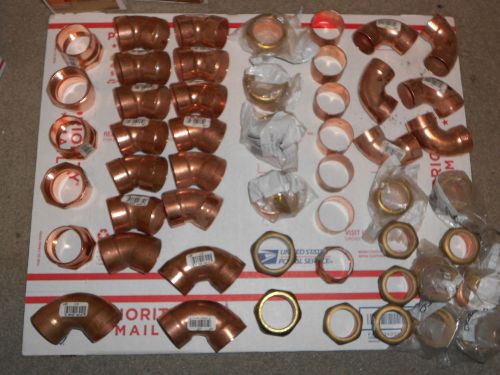 NIBCO 1-1/2&#034; AND 1-1/4&#034; DVW COPPER FITTING ASSORTMENT 51 PIECES