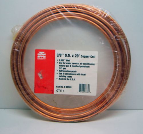 Nip mueller streamline 3/8&#034; o.d. 20&#039; copper coil refrigeration grade part d06020 for sale