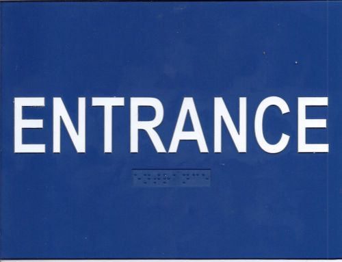 Entrance Braille Blue 8 x 6  #P135