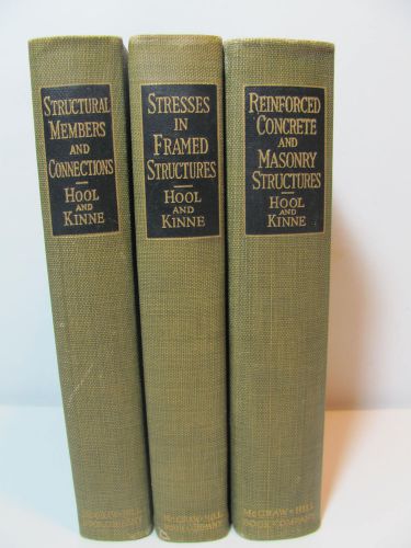 3 Text Books! Hool and Kinne Classics! Masonry Framed Structures Members 1923