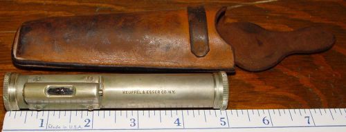 Keuffel &amp; Esser CO New York Transit Scope &amp; Level in Leather Case antique tool