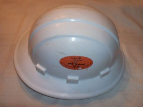 ERB Omega II Full Brim White Hard Hat - with 2 Columbia Pipeline Group Stickers