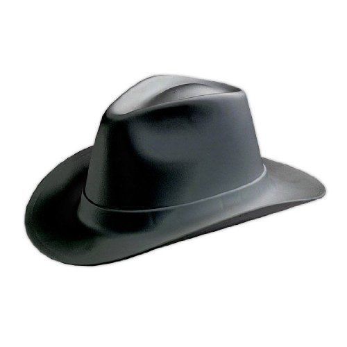 Vulcan vcb100 black cowboy style hard hat with 6-point squeeze lock suspension for sale