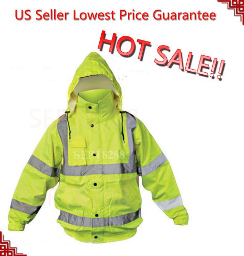 Golden elephant hi-vis class3 insulated safety bomber winter jacket multipocket for sale