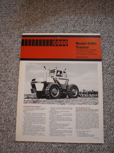 Case 4490 4WD Tractor Brochure Introduction 4 pg. Original MINT &#039;79