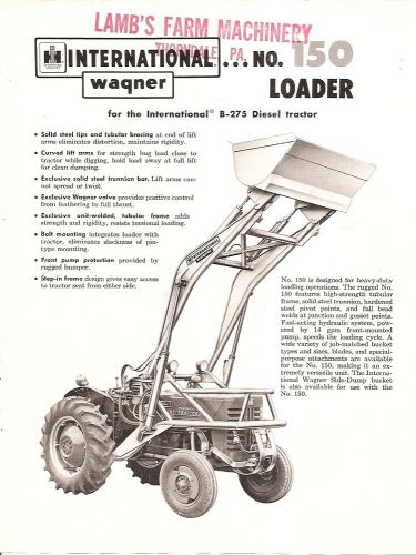 Equipment Brochure - IH - Wagner - 150 - Loader for B-275 Tractor (E1799)