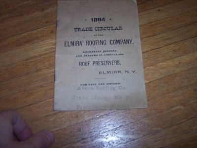 1894 Trade Circular of the Elmira Roofing Company (NY)