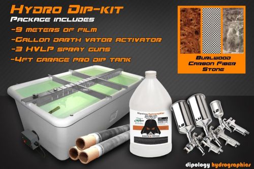 Hydrographics Dip Tank Kit Water Transfer Printing Film, Activator, &amp; HVLP guns