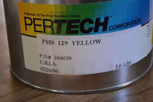 PMS 129 Yellow Printing Ink Pertech Sealed 5 lbs Can
