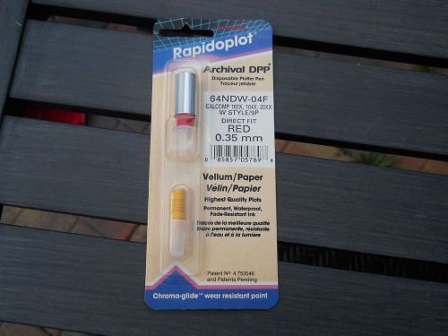 Red 0.35mm Plotter pen Koh-I-Noor 64NDW-04F W Style Vellum/Paper Calcomp