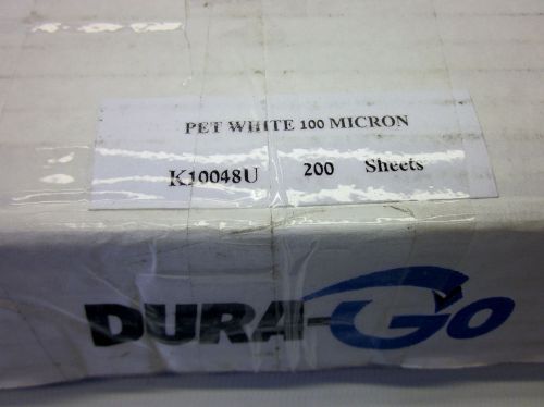 Dura-go K10048U Pet White 100 Micron 200 Sheets for HP Indigo Digital Color Pres