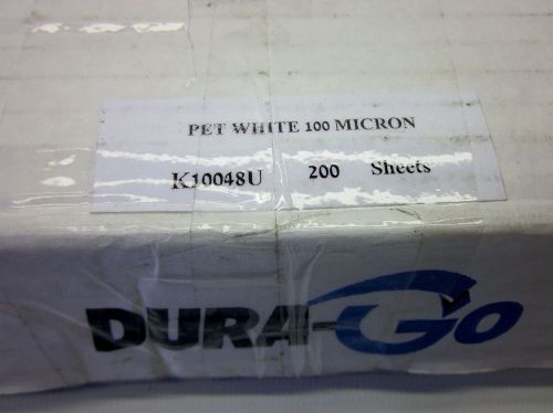 Dura-go K10048U Pet White 100 Micron 200 Sheets for HP Indigo Digital Color Pres