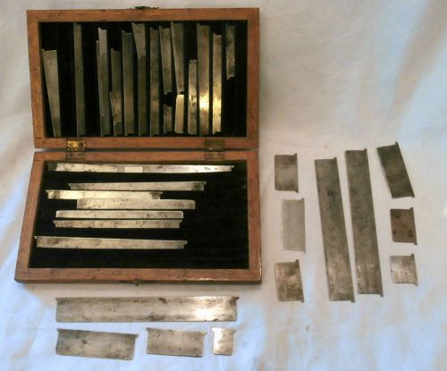 Wood box of 40 vintage letterpress pica-based thin steel gauges / what are they? for sale