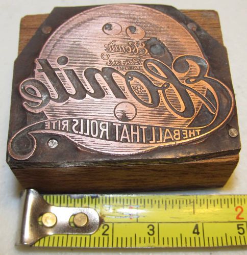 RARE COPPER EBONITE BOWLING BALL NEWSPAPER PRINTING BLOCK