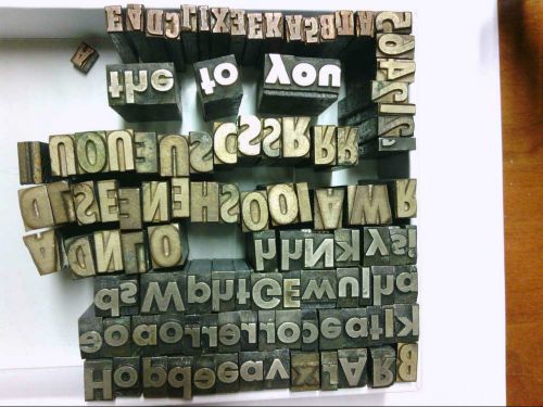 Vtg Letterpress all Metal Typeset Letterpress Letters and Numbers, 105 + 3 Words