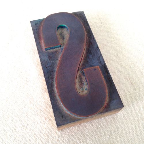 Letter S Vtg Wood Type 4&#034; Slim Letterpress Printer&#039;s Block Industrial Salvage