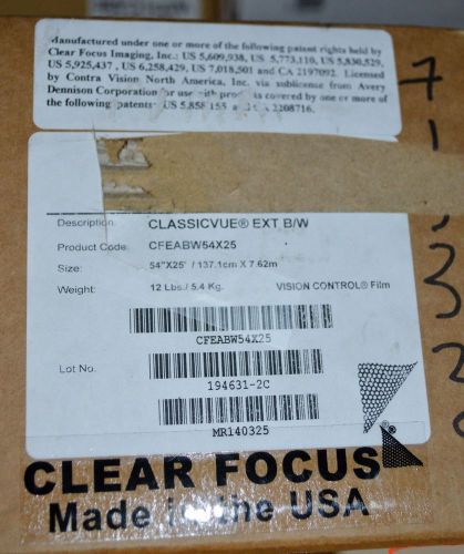 New ClearFocus ClassicVue Exterior Black/White 54&#034; x 25&#039; Part# CFEABW54X25
