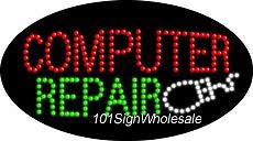 LED SIGNAGE -Computer Repair Open Animated Flashing Motion window display Sign