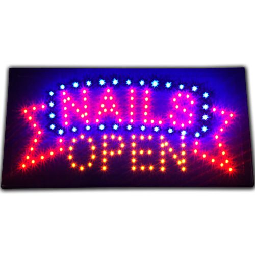 Nails OPEN salon store LED Sign Animated SPA neon bright Manicure Pedicure Light
