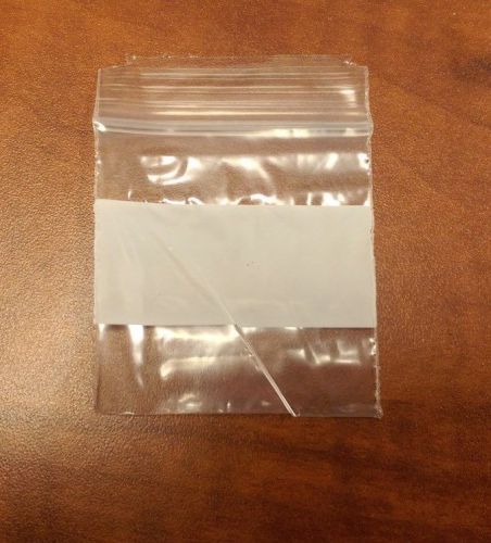 Zip lock bags with white block 2&#034; x 2&#034; box of 1,000 for sale