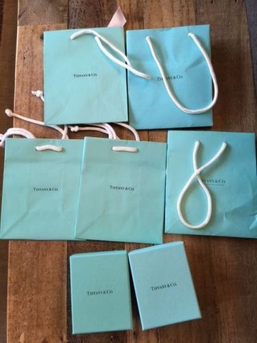 (5) Tiffany &amp; Co Gift Bags (2) Jewelry Boxes