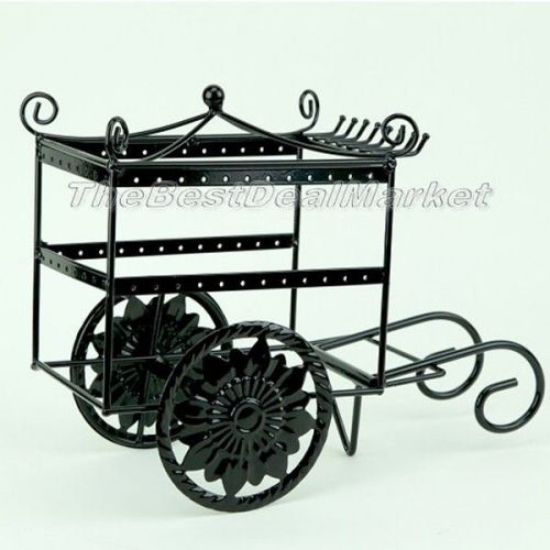 New fancy earring necklace jewelry display stand holder metal car black 23095 for sale