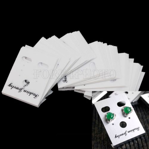 100Pcs Shop Plastic Jewelry Hanging Cards Tags for Earrings Studs Showing Hot