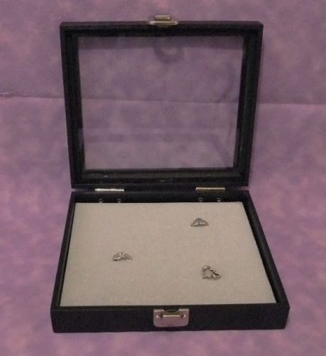 36 RING GLASS TOP JEWELRY DISPLAY CASE WITH GRAY INSERT