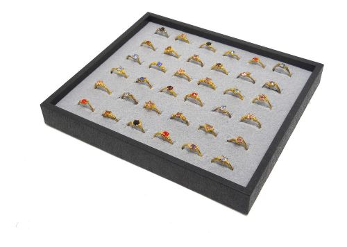 6 Grey 36 Ring Display Storage Stackable Trays