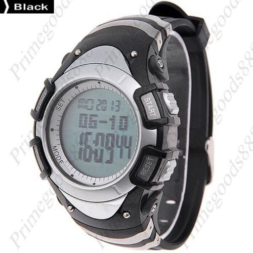 Water proof digital unisex barometer altimeter thermometer wristwatch black for sale