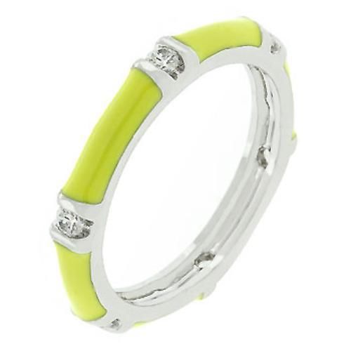 Yellow Enamel Stacker Ring (Size: 08) Icon Bijoux