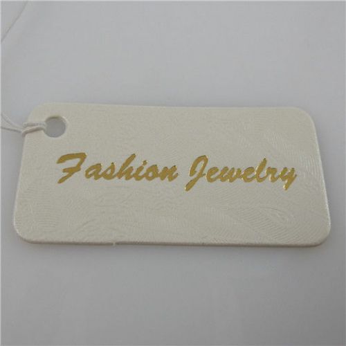 1000PC Beige Hang Fashion Jewelry Words Price Tags Label Elastic String Handmade