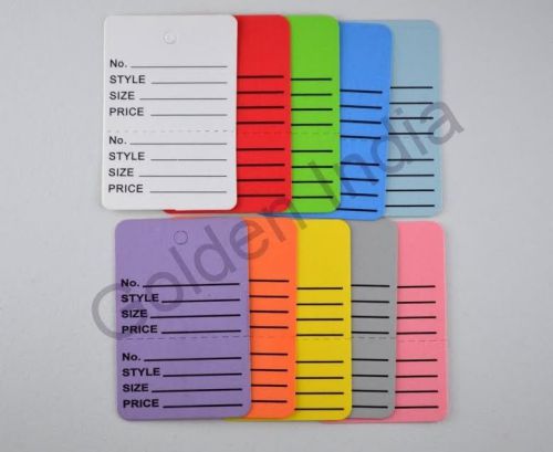 1000 (10 Colors) Merchandise Price Jewelry Garment Store Paper Coupon Tags Small