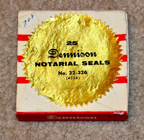 2 Boxes of Dennison Shiny Gold Notarial Seals 32-326  2 1/2&#034; Across Total of 40