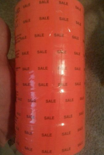 Paxar Monarch 1100 series Senso Labels &#034;SALE&#034; Orange 10 rolls per sleave