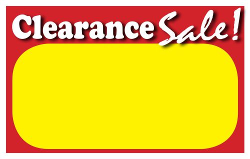 RETAIL CLEARANCE SALE SIGNS, 5.5&#034;x3.5&#034; Blank Sale/Price Tags, 50 Pack