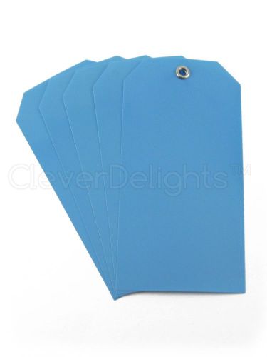 100 blue plastic tags - 4.75&#034; x 2.375&#034; - tearproof - inventory id price tags for sale