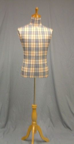 40&#034;34&#034;40&#034; UP TO 6 FEET TALL MALE MANNEQUIN DRESS FORM W/MAPLE TRIPOD BASE (MM0)